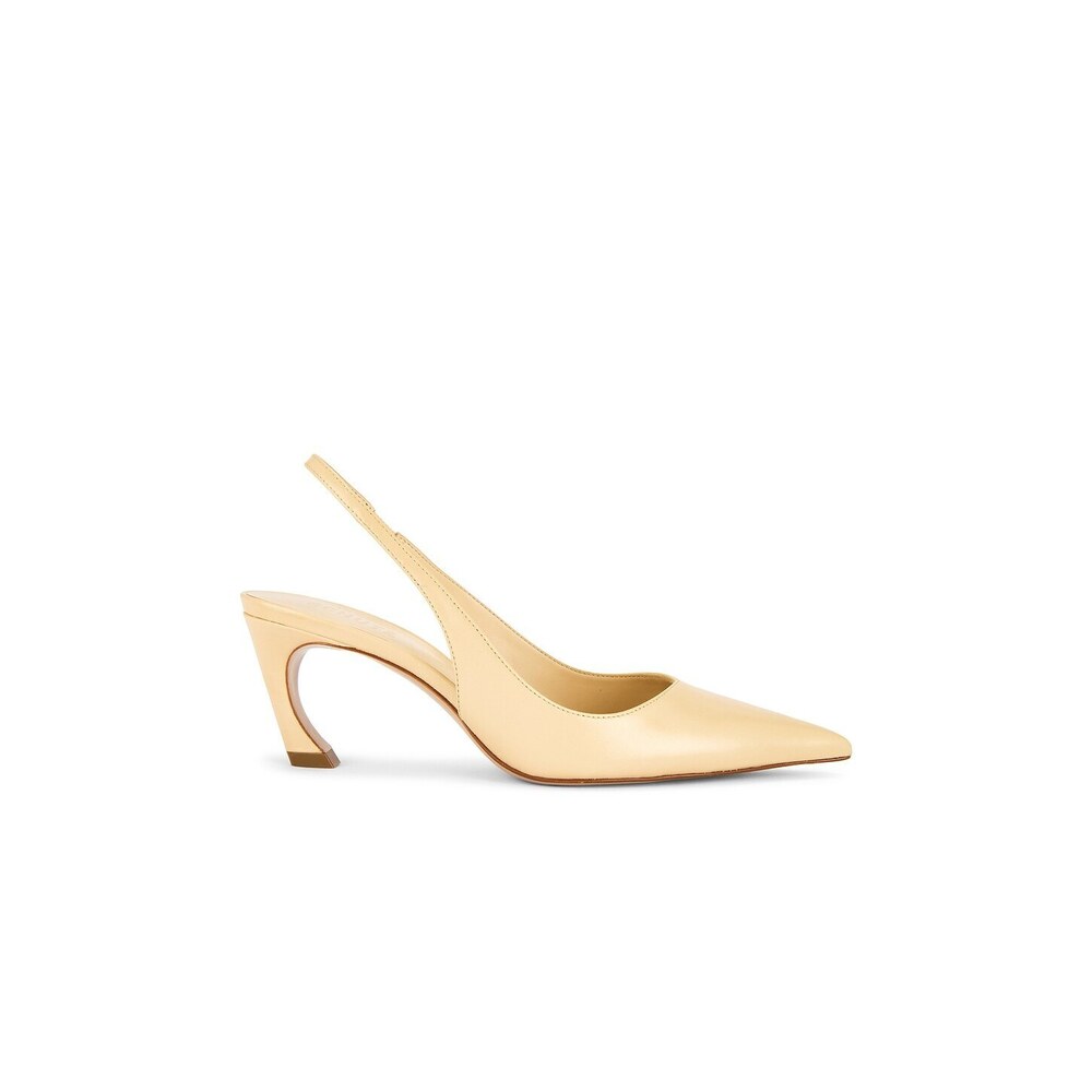 Schutz Lexi Sling Pump in Natural Nibs pointed toe sling-back kitten heel